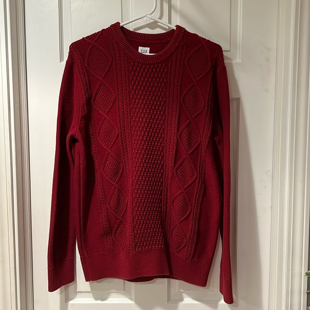 GAP Mens Burgundy Crew Sweater
